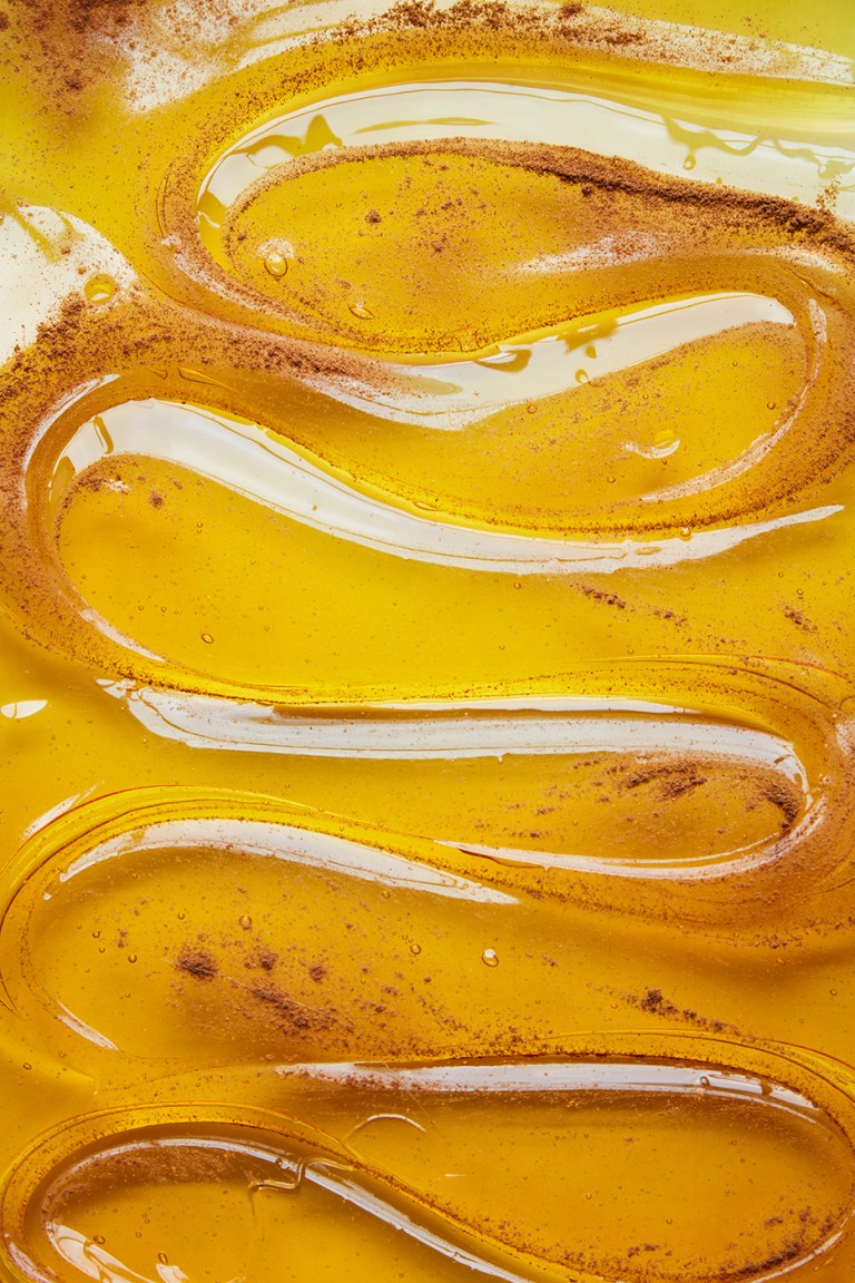 Golden oil textures