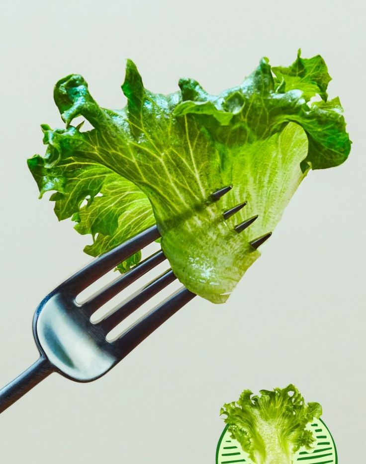 Fresh greens on a fork