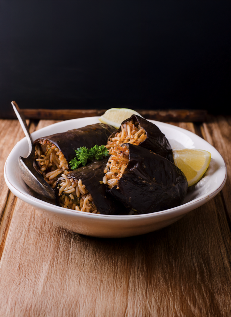 Turkish Eggplant Stuffed with Meat & Rice